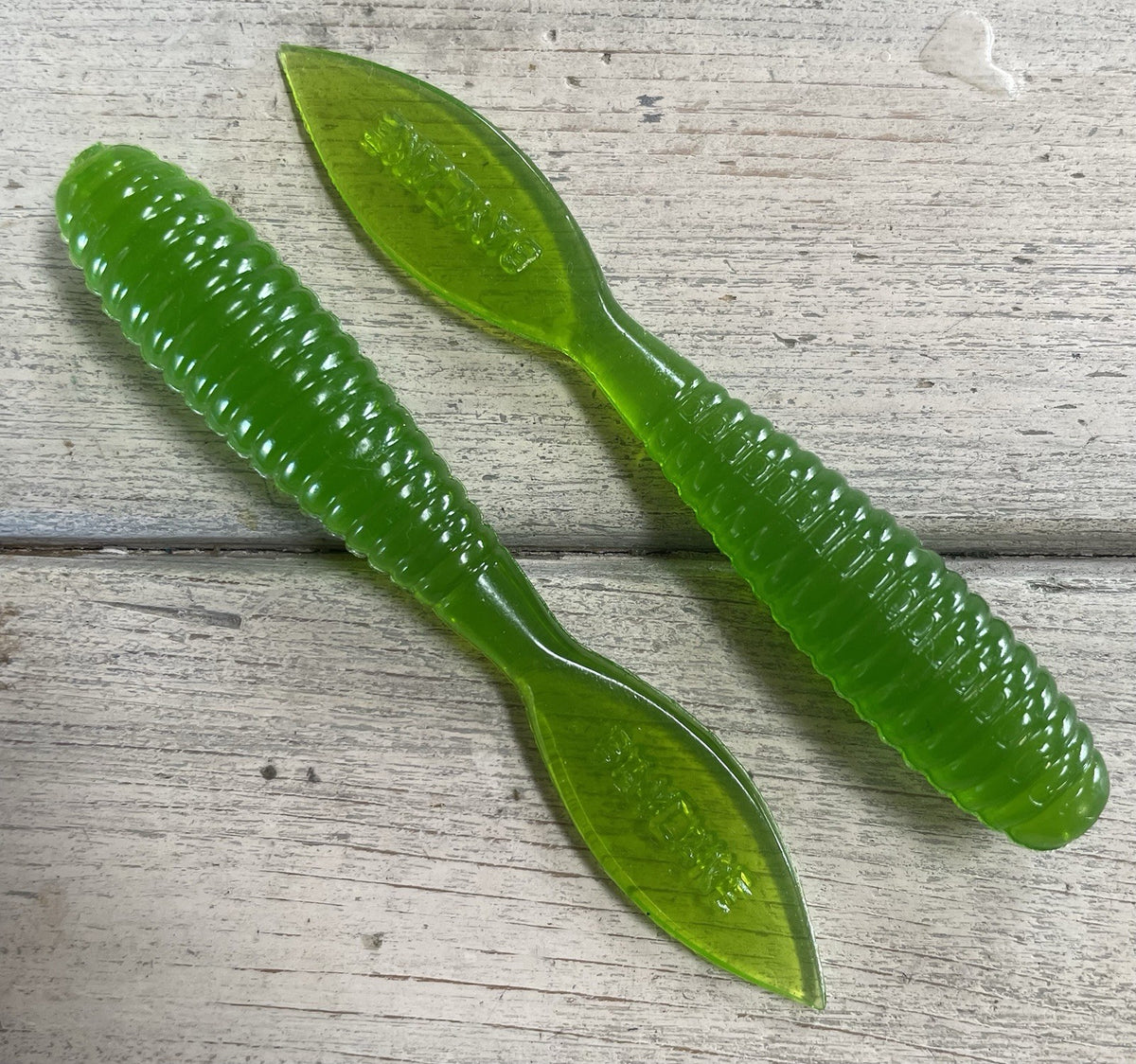 Saltwater Fishing Lure Lot of 15 Green Stingray Grubs 4 Inch Soft Plastic Baits