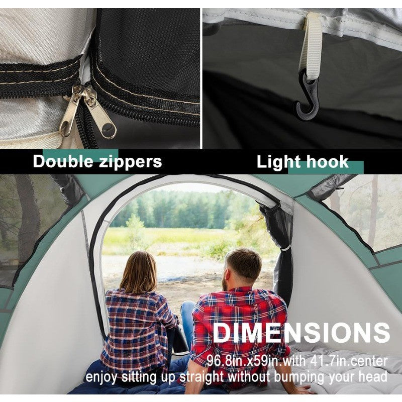 2 Person Pop Up Camping Tent - Instant Setup Lightweight Cabin for Outdoors