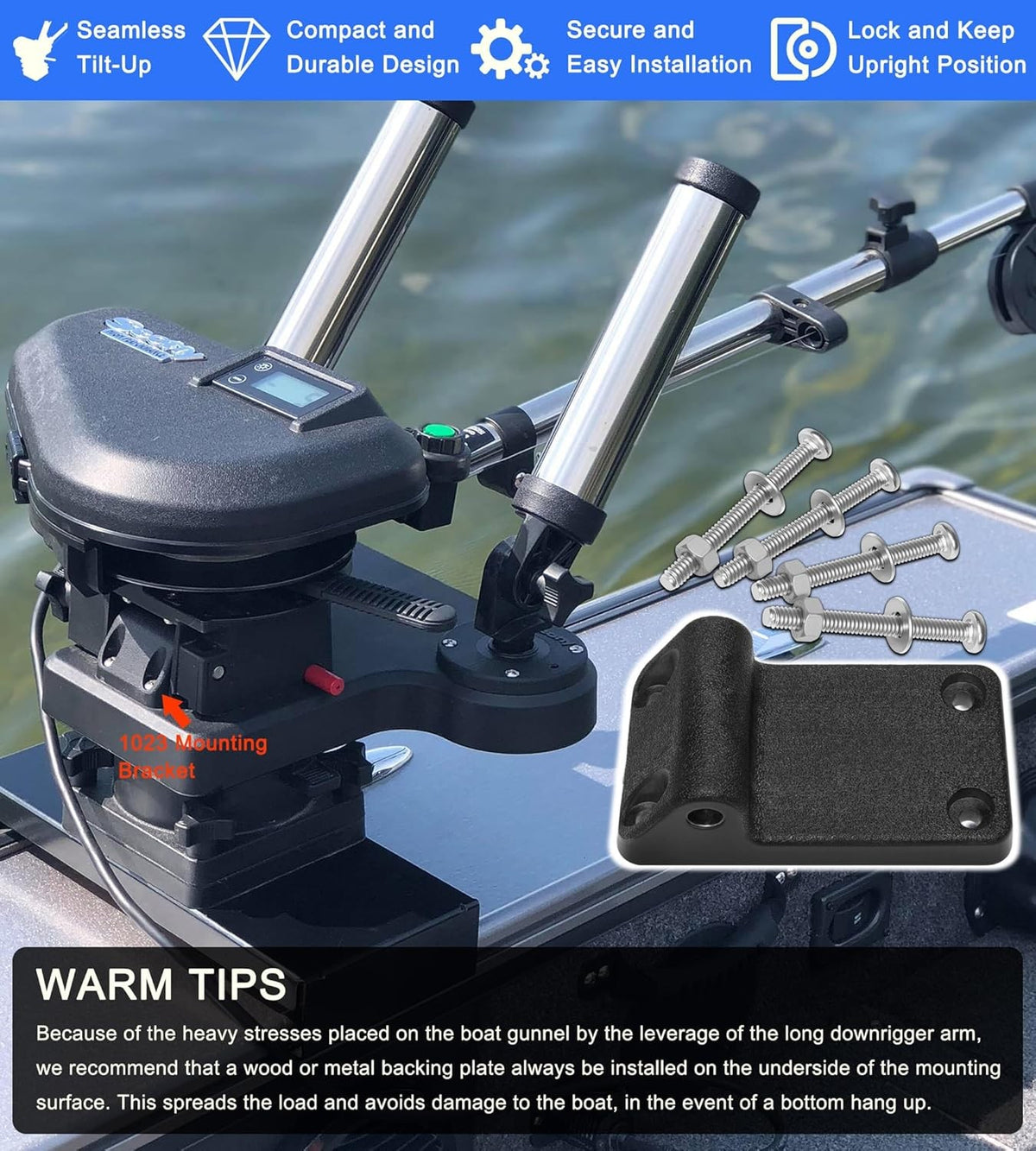 Boat Downrigger Tilt-Up Mounting Bracket for Scotty Models 1080-1116,1023