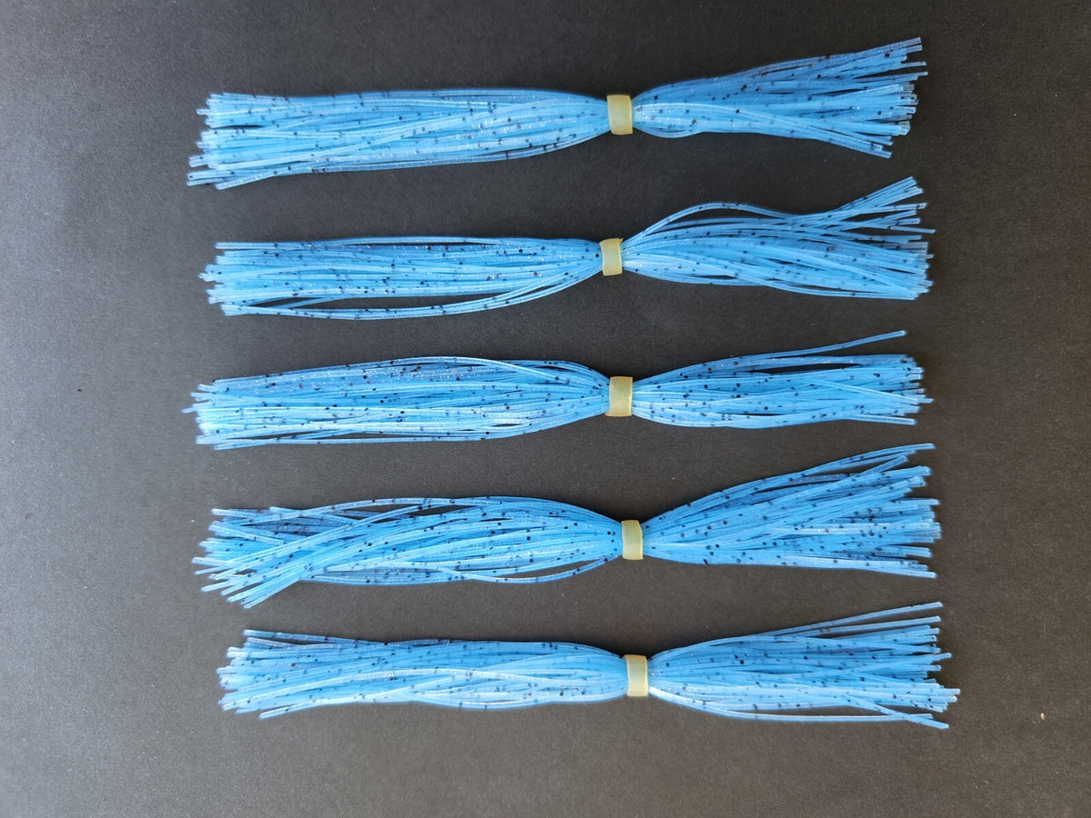 Silicone Bass Fishing Skirt - Lite Blue Black Flake 5 Inch Lure Accessory