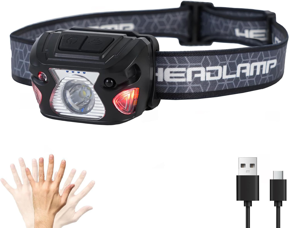 Rechargeable LED Headlamp with 6 Modes, 1000 Lumens, Waterproof Camping Light