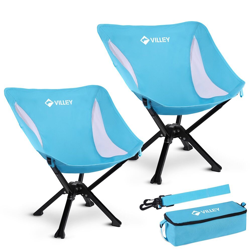 Portable Folding Camping Chair Lightweight Outdoor Seat for Beach Hiking 2-Pack