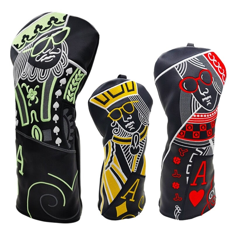 Golf Club Head Covers Set - Wood, Driver, Fairway, Hybrid, PU Leather