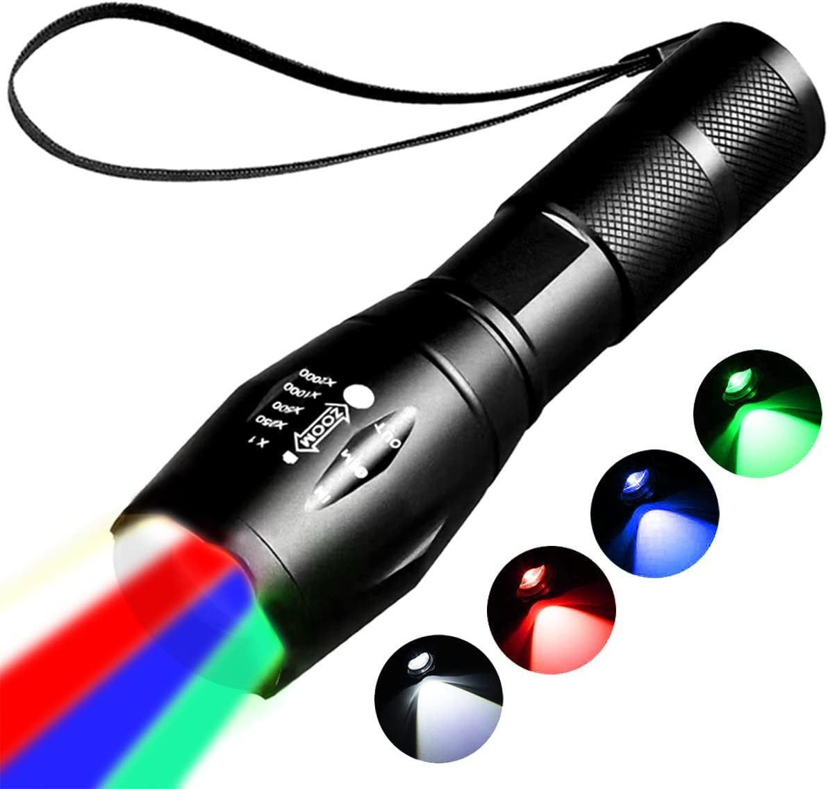 Rechargeable Hunting Blood Trail Light with 4 Color Modes and USB Charging