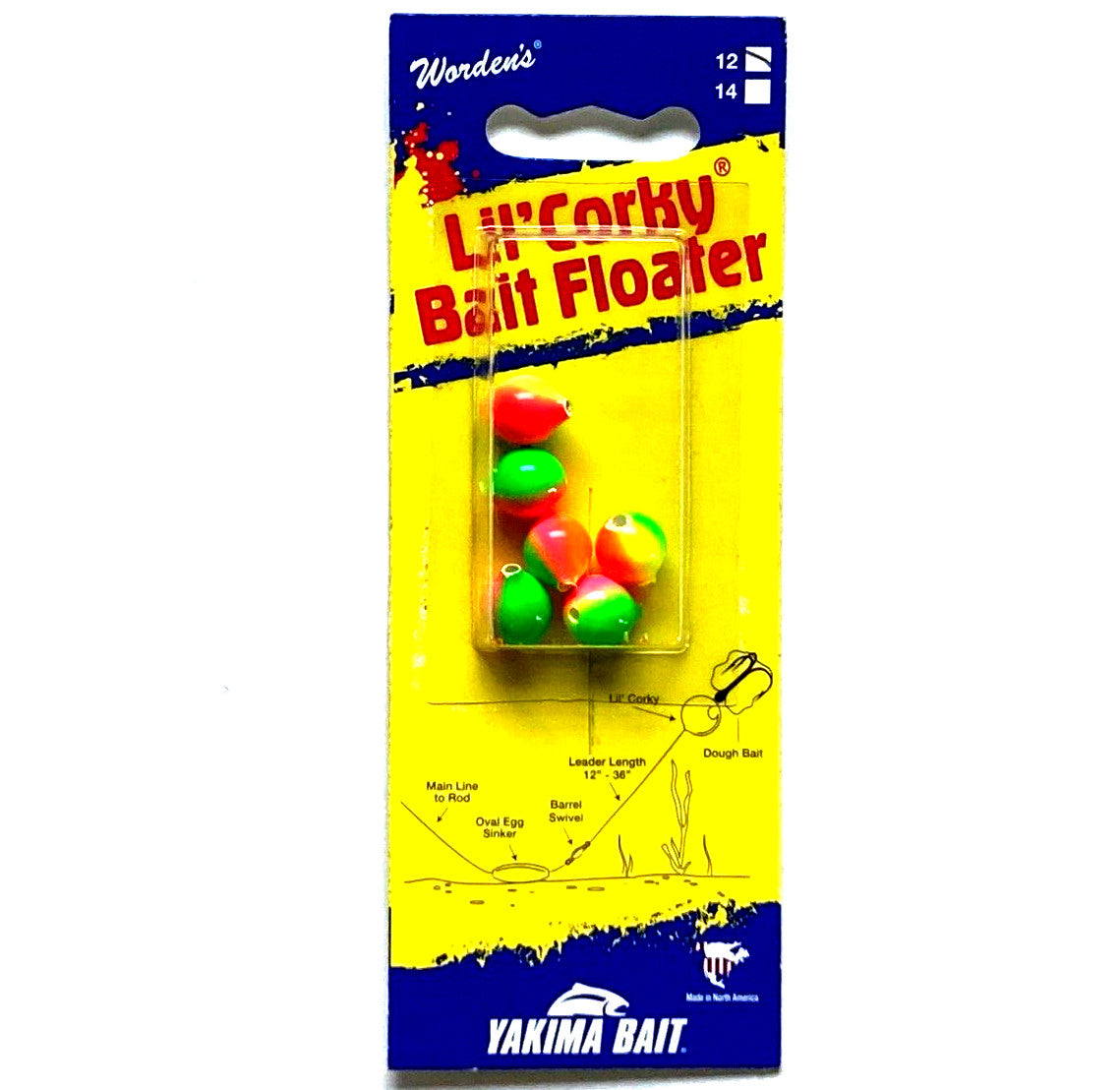 Yakima Worden's Lil' Corky Size 12 Sherbet Fishing Lure - 6 Count Pack