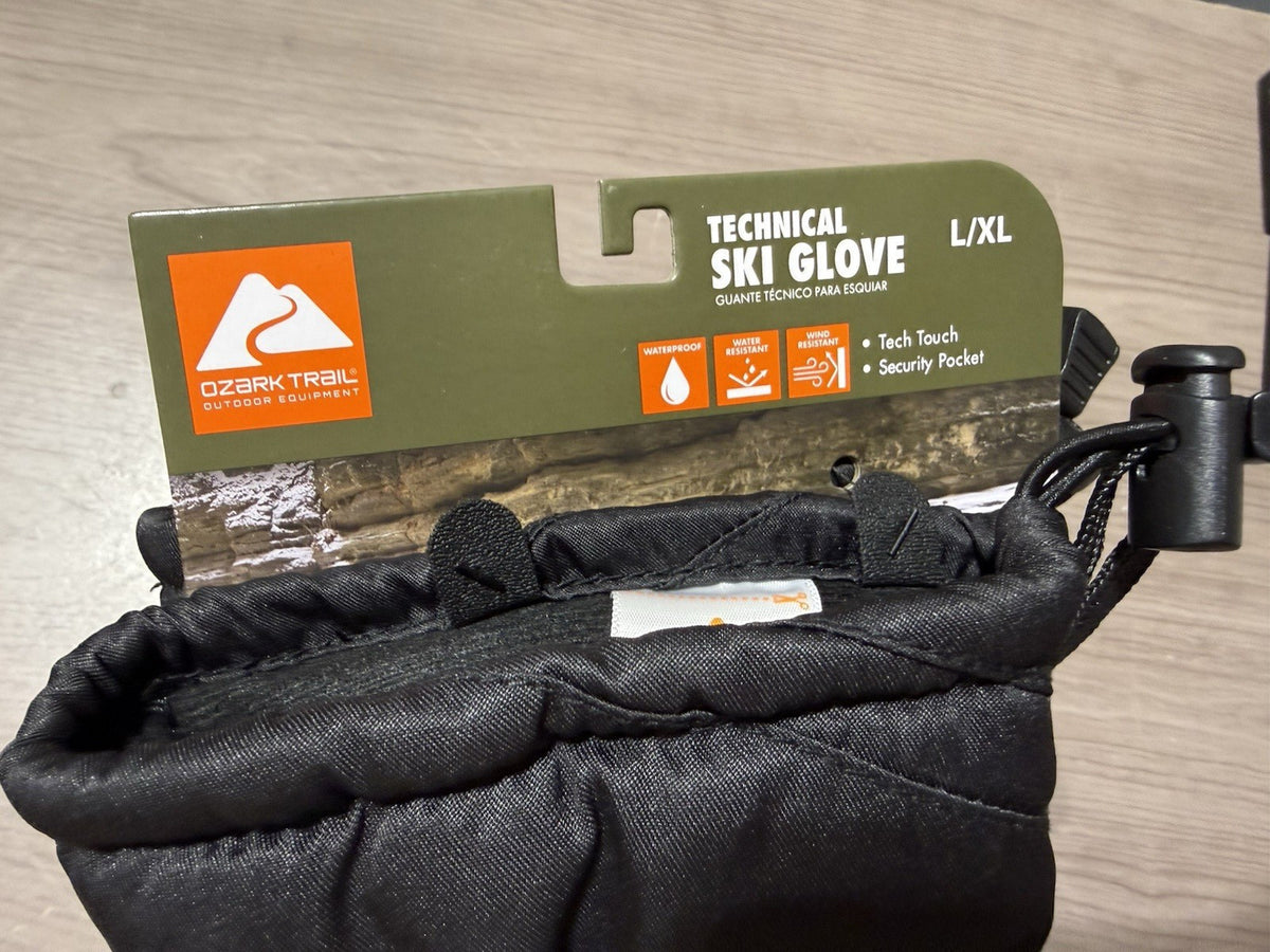 Men's Ski Gloves Touch Screen Compatible Black L/XL - Outdoor Winter Gear