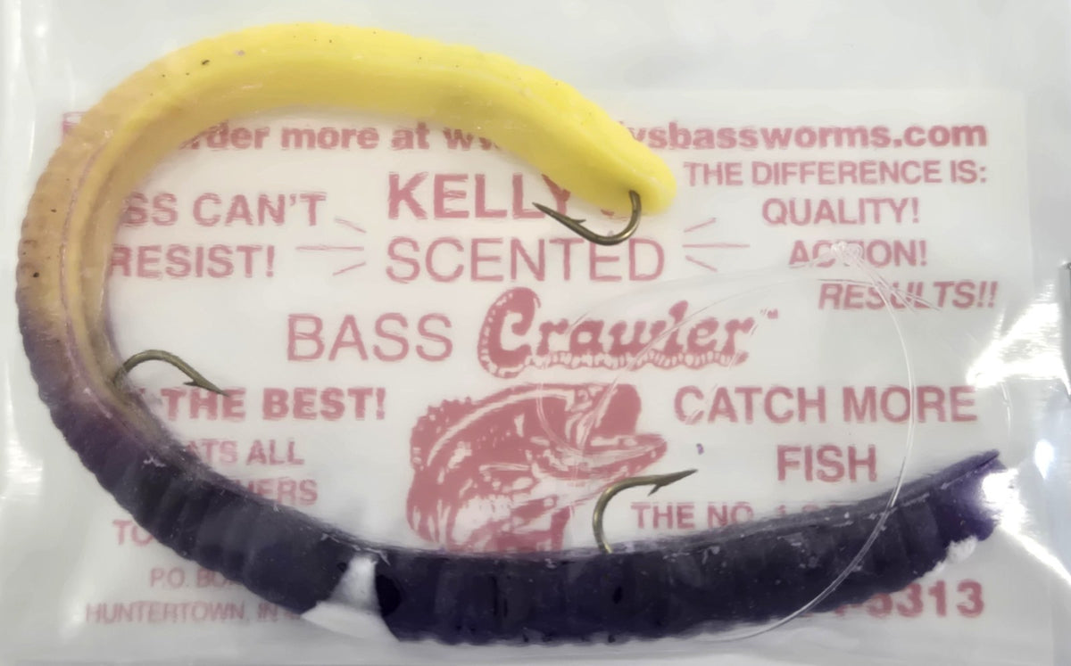Pre-Rigged Bass Fishing Worms 12 Pack - Anise Scented Soft Plastic Lures