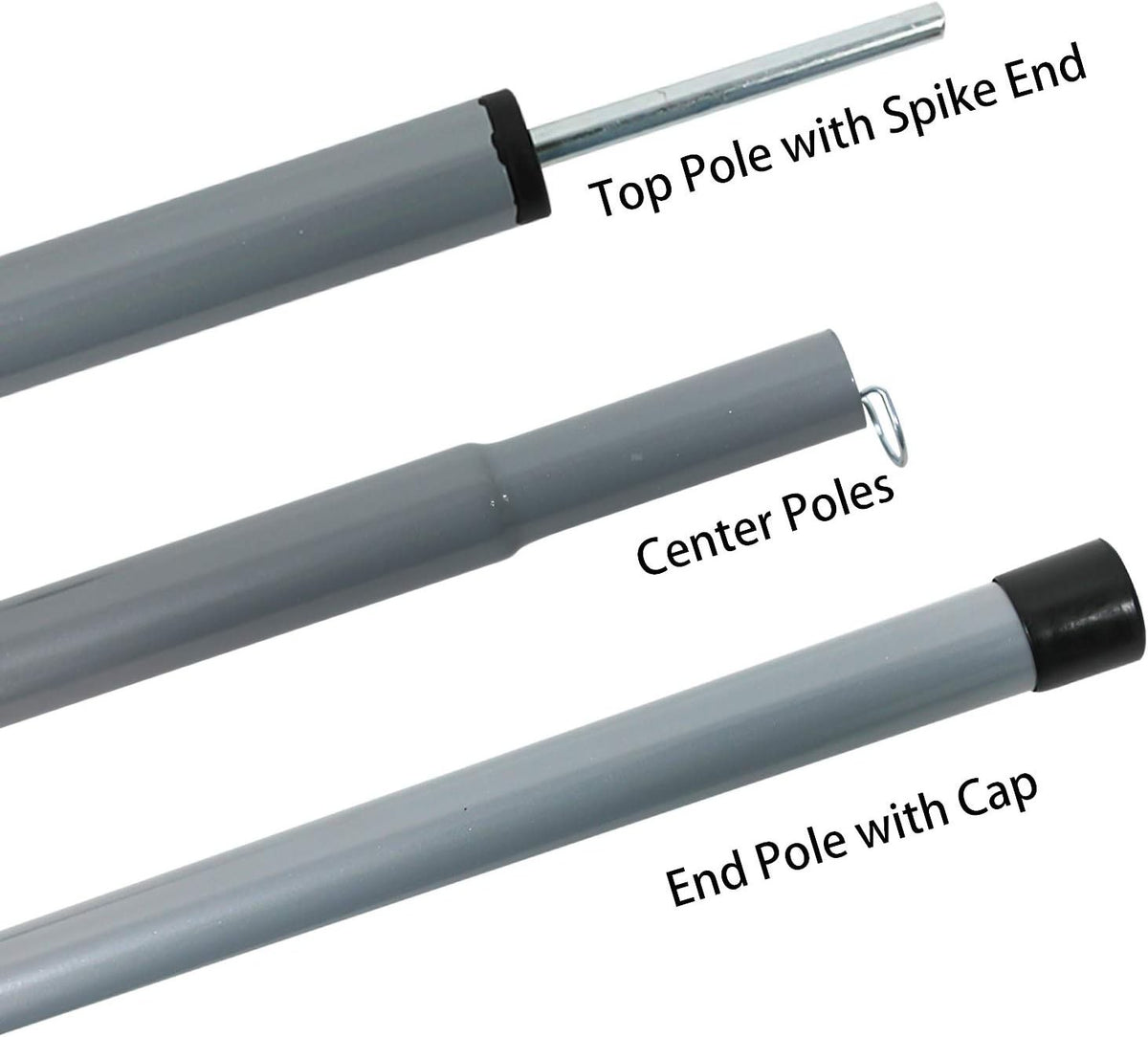 Adjustable Alloy Steel Tent Poles Set - Lightweight Camping Support 2 Pack