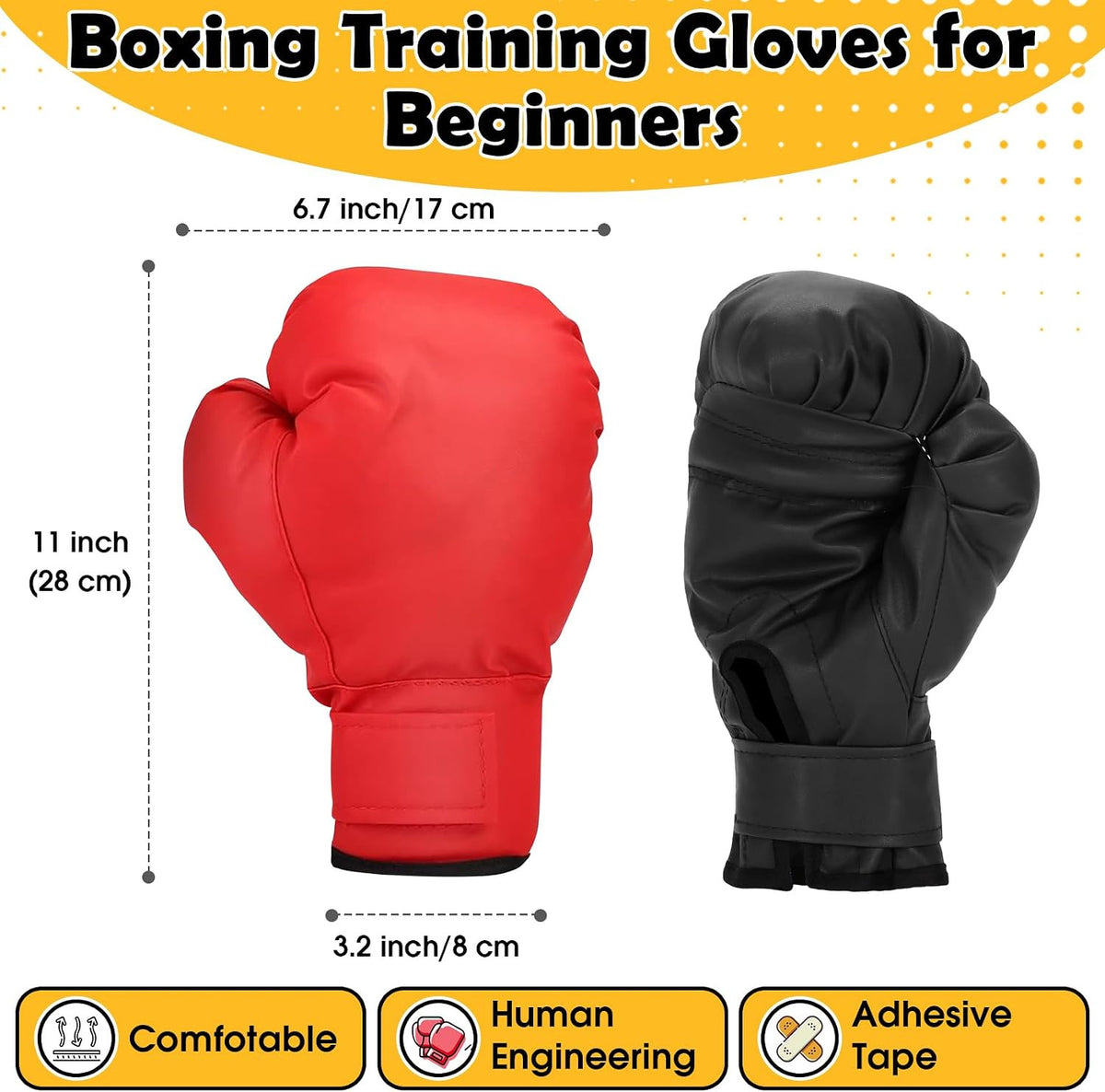 2 Pairs Boxing Gloves for Training and Sparring, Kids and Beginners