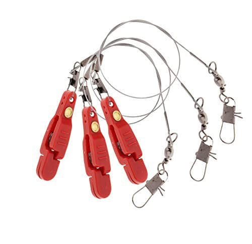 3 Pack Fishing Quick Release Clips with Steel Line - Durable & Lightweight