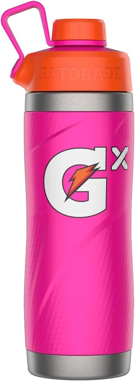 Gatorade Gx Stainless Steel Water Bottle 32oz Pink - Insulated, Reusable