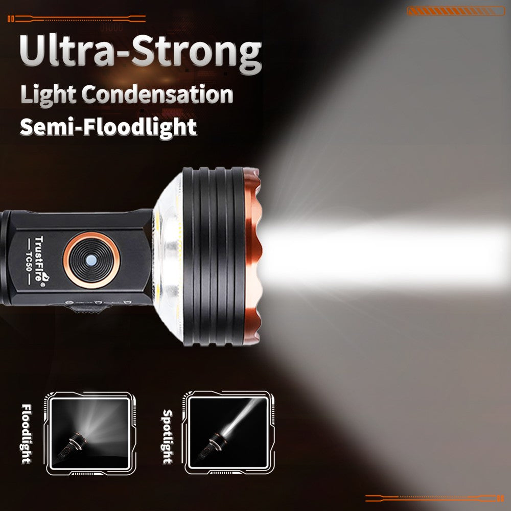 High-Performance Rechargeable LED Flashlight with Magnetic Base Waterproof 5100 Lumens