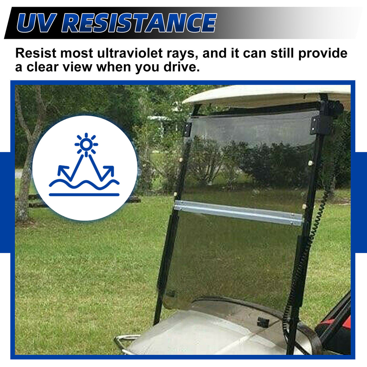 Golf Cart Folding Tinted Windshield for EZGO TXT & Medalist 1994-2014