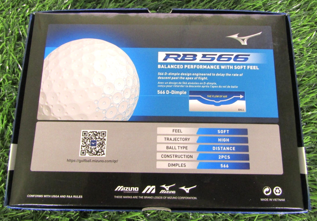 6 Dozen Mizuno RB 566 White Golf Balls No Logos – Soft Feel, 56 Dimples
