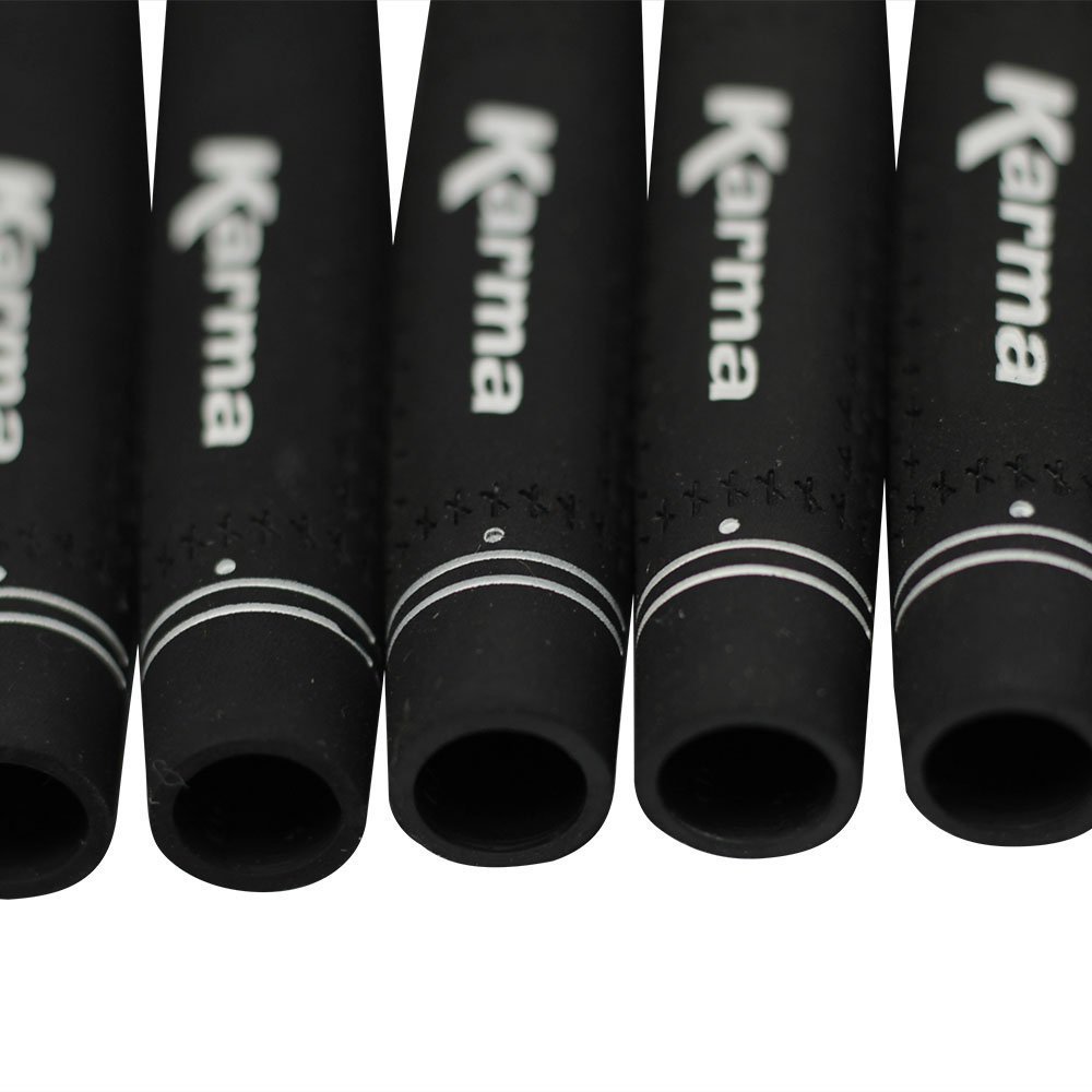 Golf Grip Kit with 8 Jumbo Black Rubber Grips Tape & Clamp - Easy Installation