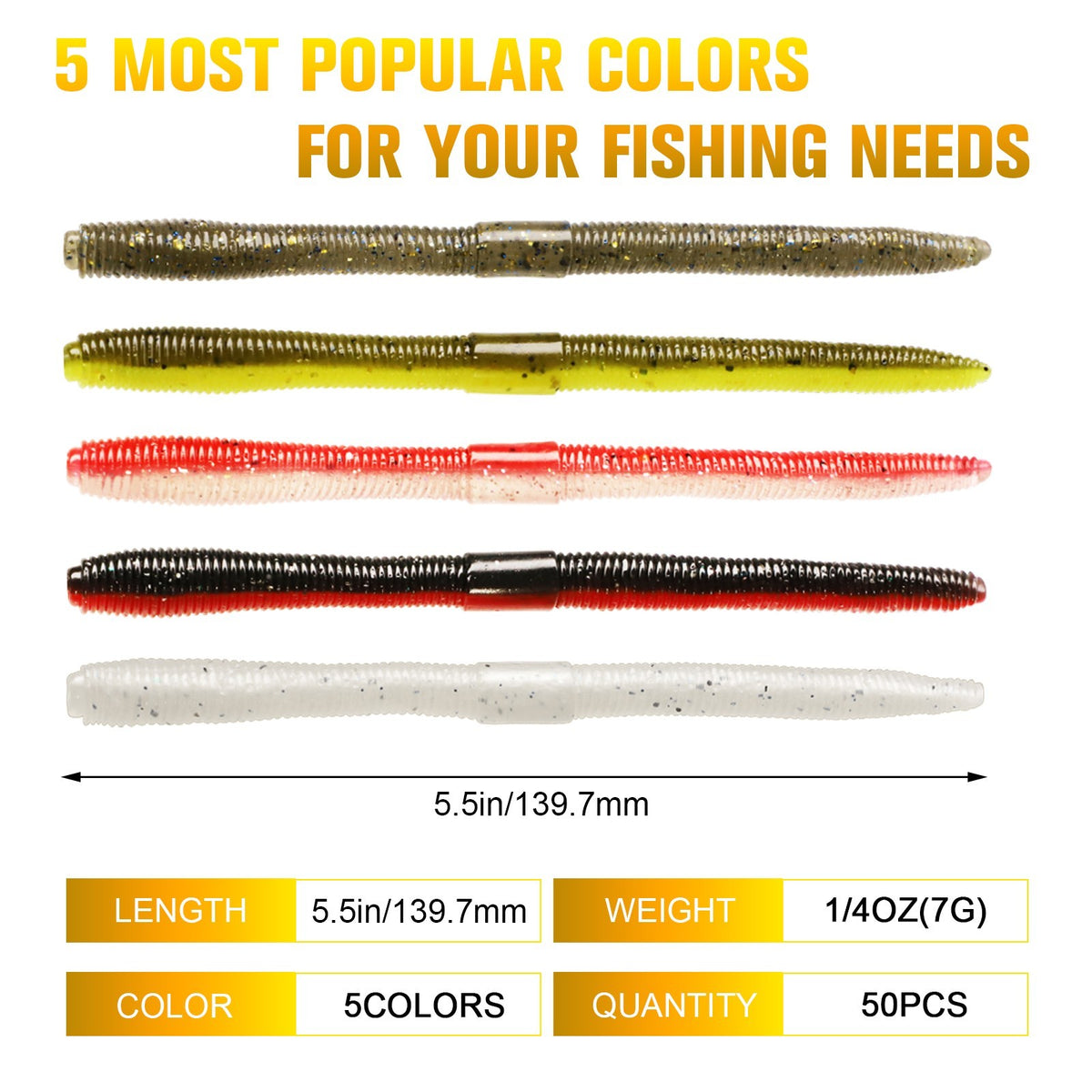 Fishing Wacky Worm Kit with Soft Plastic Baits Hooks and Accessories - All Variants