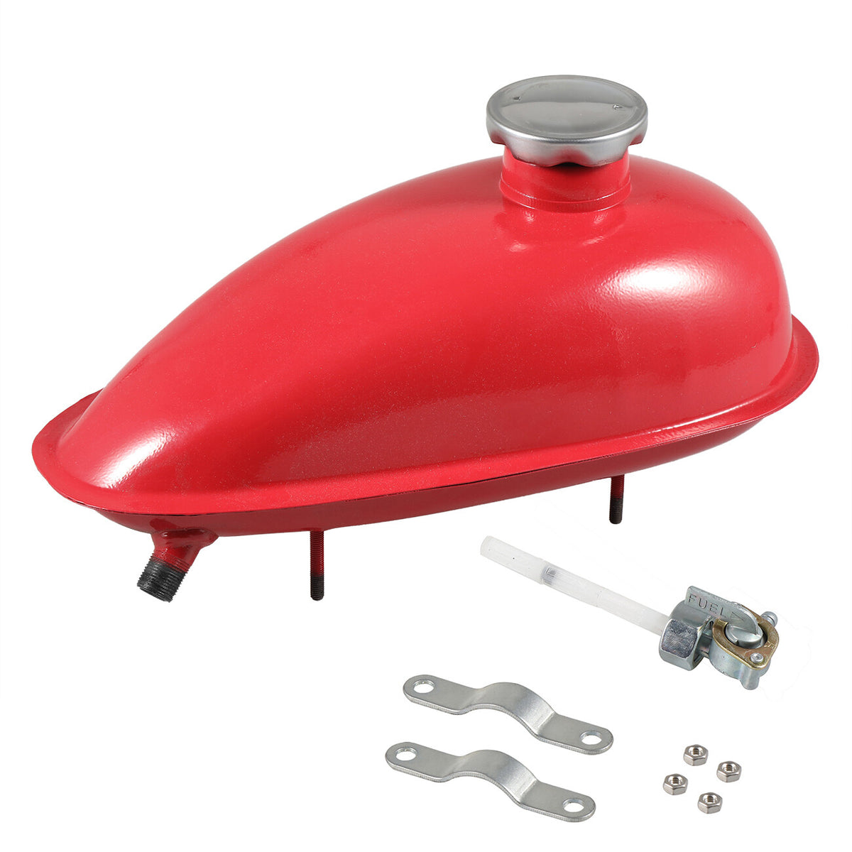 Motorized Bicycle Gas Tank with Cap and Petcock - 2L, 3L, 4L Capacity