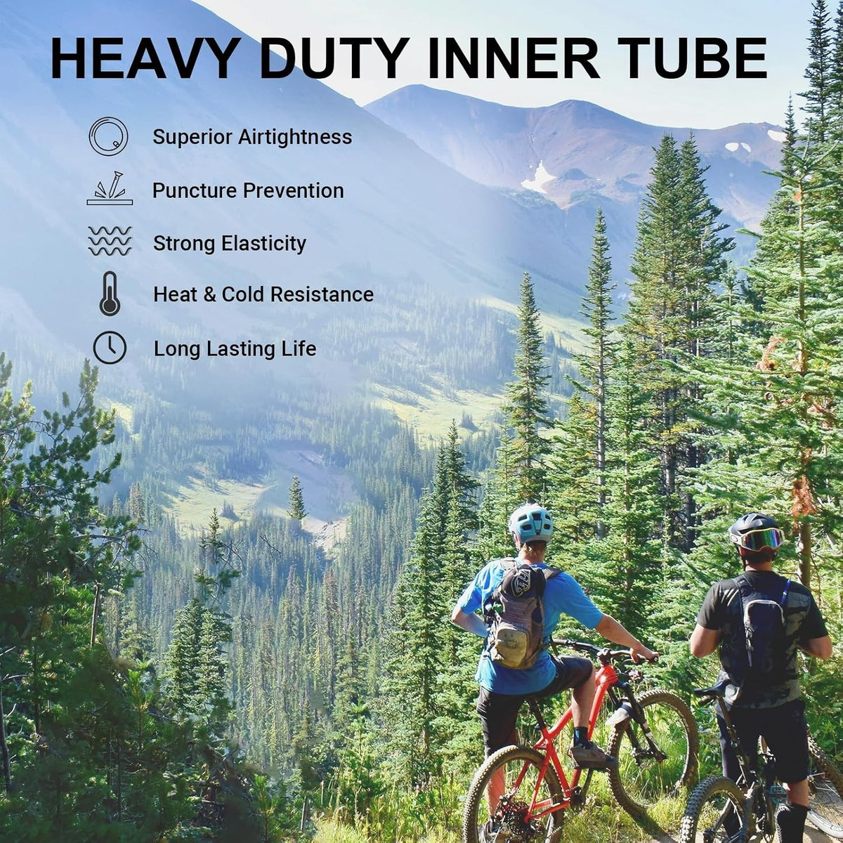 2 Pack 26-inch Bike Inner Tubes 1.75-2.125 with Schrader Valve - Durable & Puncture-Resistant