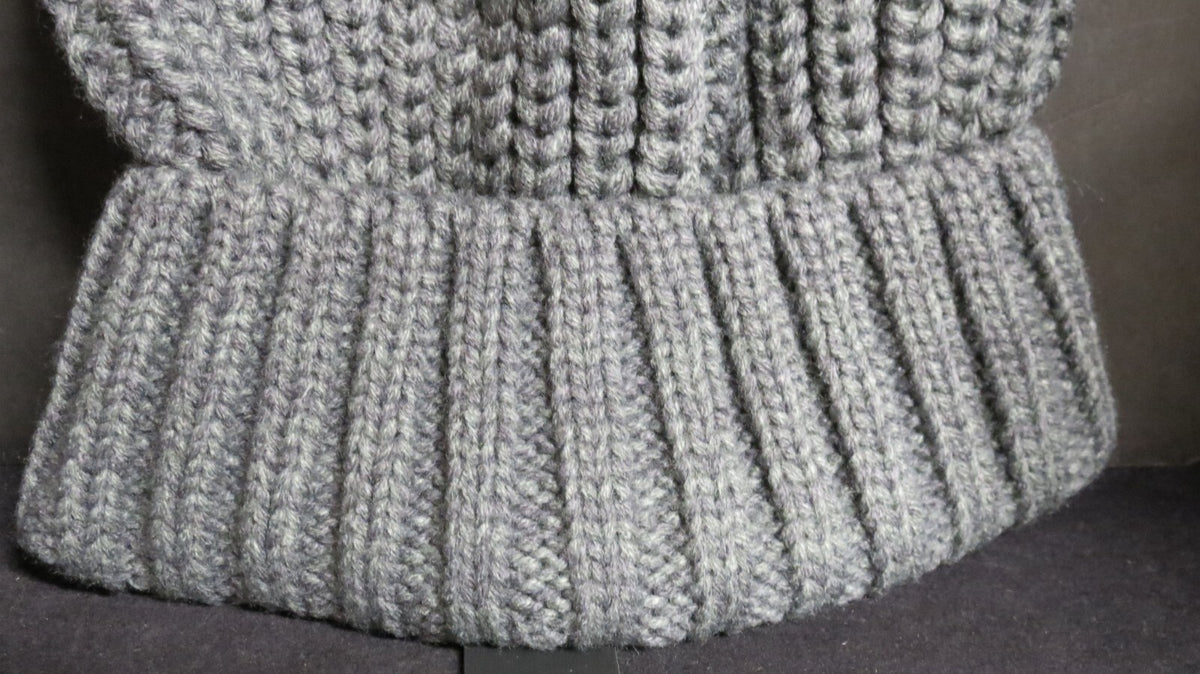 Men's Women's Gray Rib Knit Beanie Hat with Cuff - Winter Essential