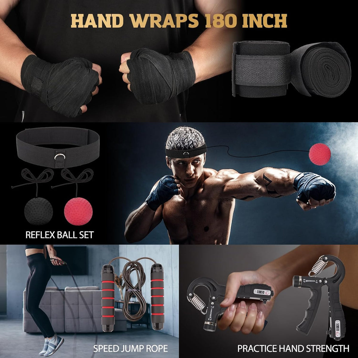 4Ft PU Leather Heavy Boxing Punching Bag Set with Gloves & Accessories
