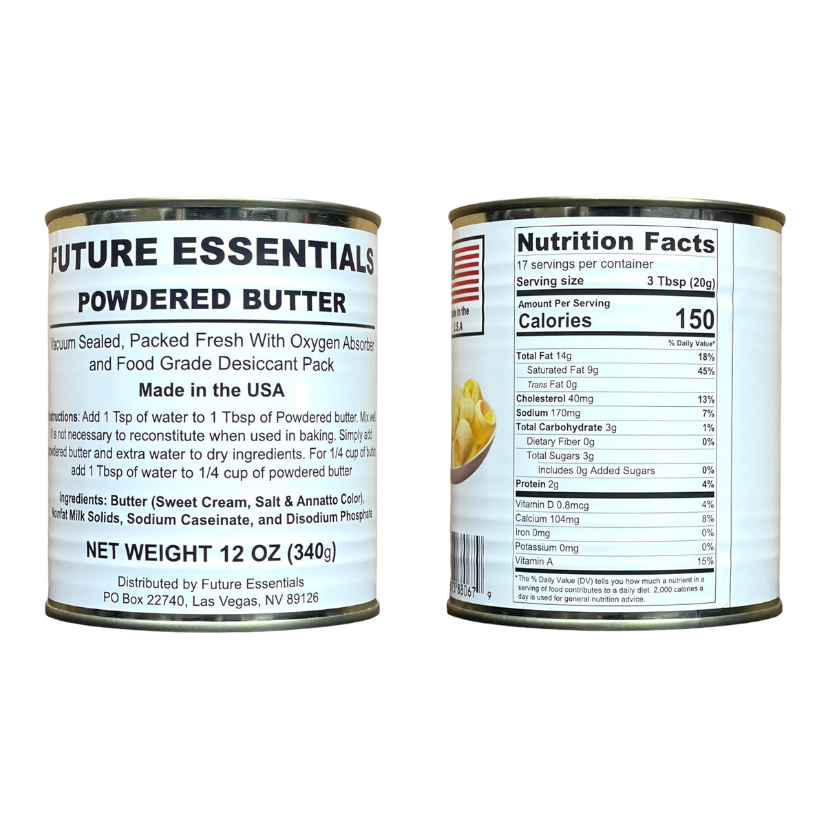 Powdered Butter 2.5 lbs Canned Cooking & Baking Ingredient - Multiple Pack Sizes