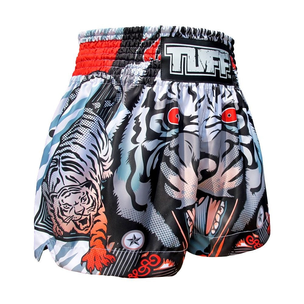 Muay Thai Shorts Tiger Design Lightweight Microfiber Training Kickboxing Gear