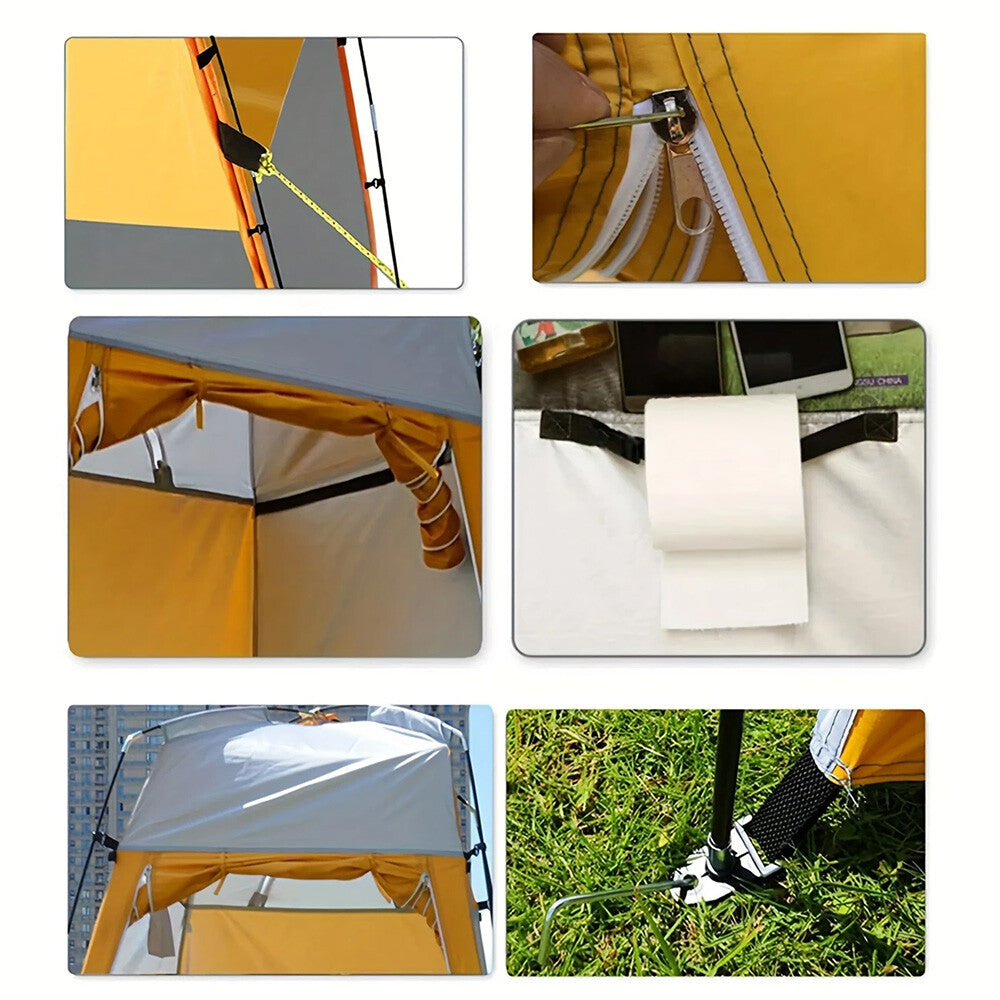 Portable Privacy Shower Tent & Folding Toilet for Outdoor Camping