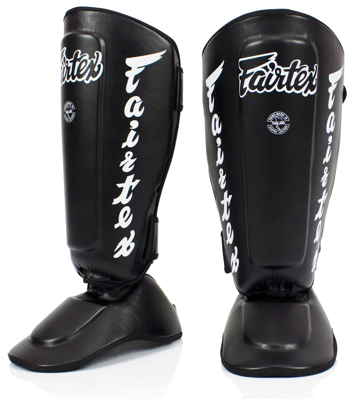 Large Black Kickboxing Shin Guards for MMA Training & Protection