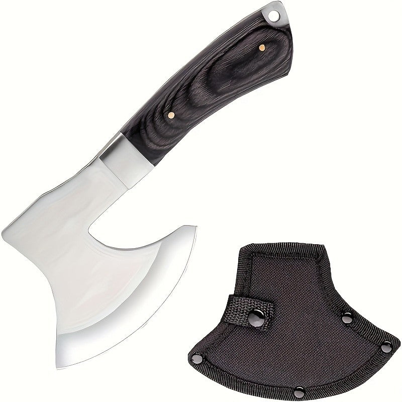 420J2 Steel Camping Axe with Non-Slip Sandalwood Handle and Fireproof Body