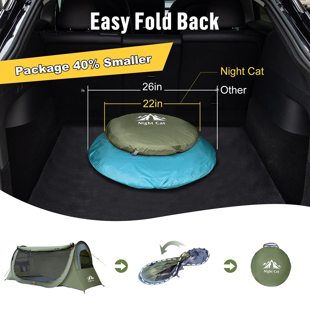 Compact Waterproof Pop-Up Motorcycle Tent for Cyclists - Easy Setup & Ventilation