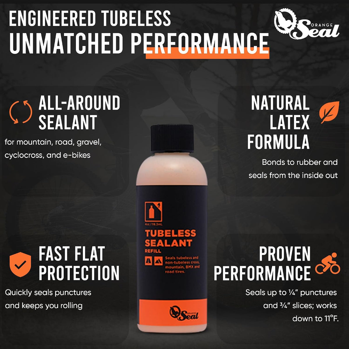 Tubeless Bike Tire Sealant for MTB, Road, Gravel & Cyclocross Bikes