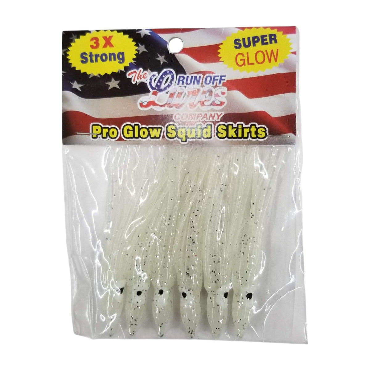 Glow Squid Skirts for Fishing - 3 Inches, 6 Pack, Strong & Realistic