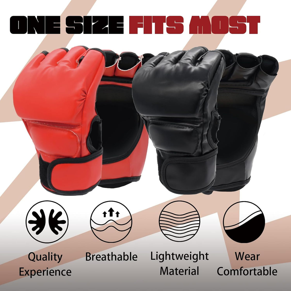 2 Pairs Boxing Gloves Kickboxing Training Sparring Gloves for Men Women