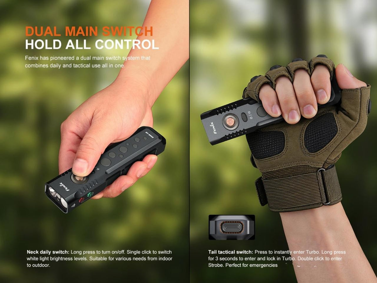Rechargeable LED Flashlight 1600 Lumens, Flat Body with Light Show Modes