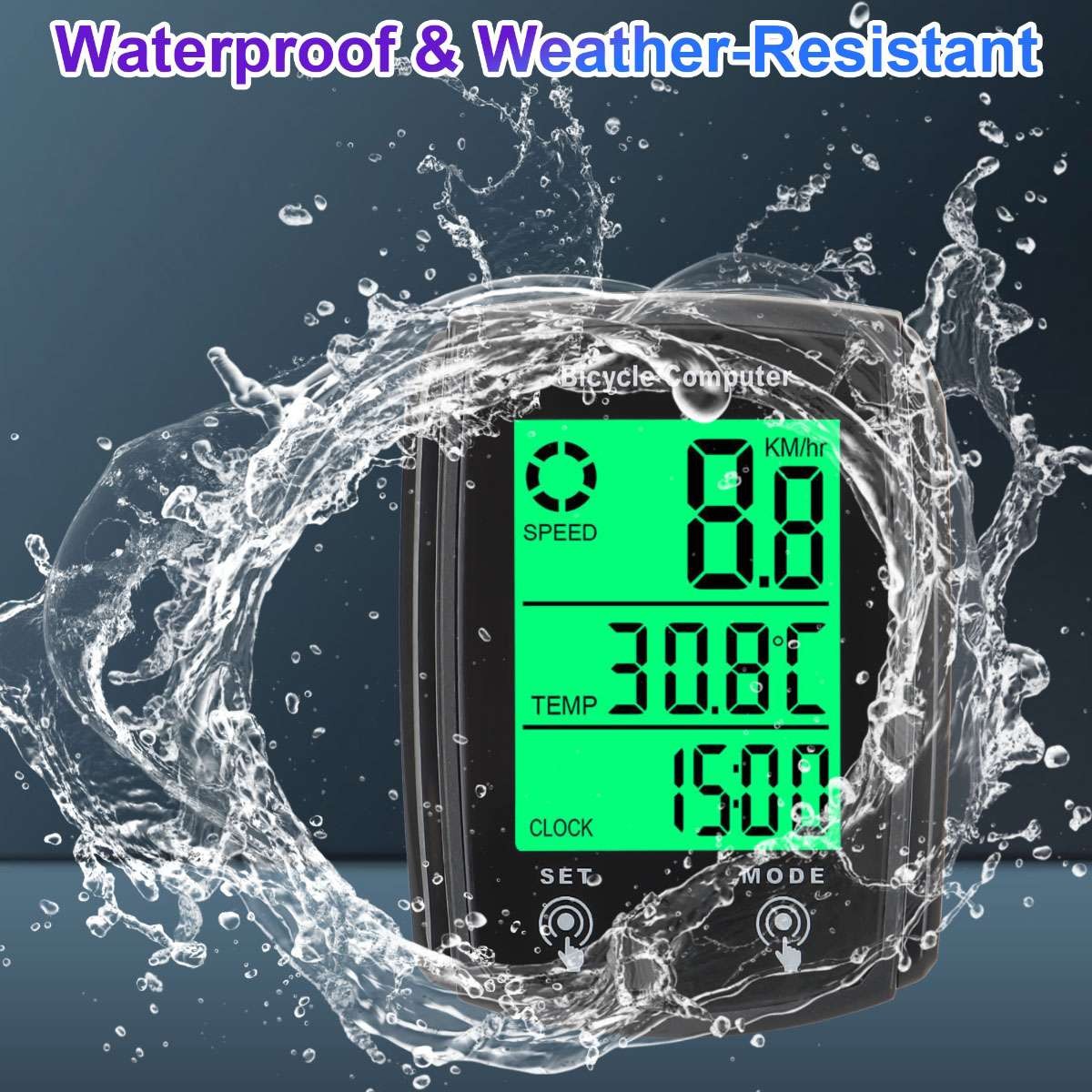 Wireless Digital Bicycle Speedometer with LCD Odometer and Waterproof Design