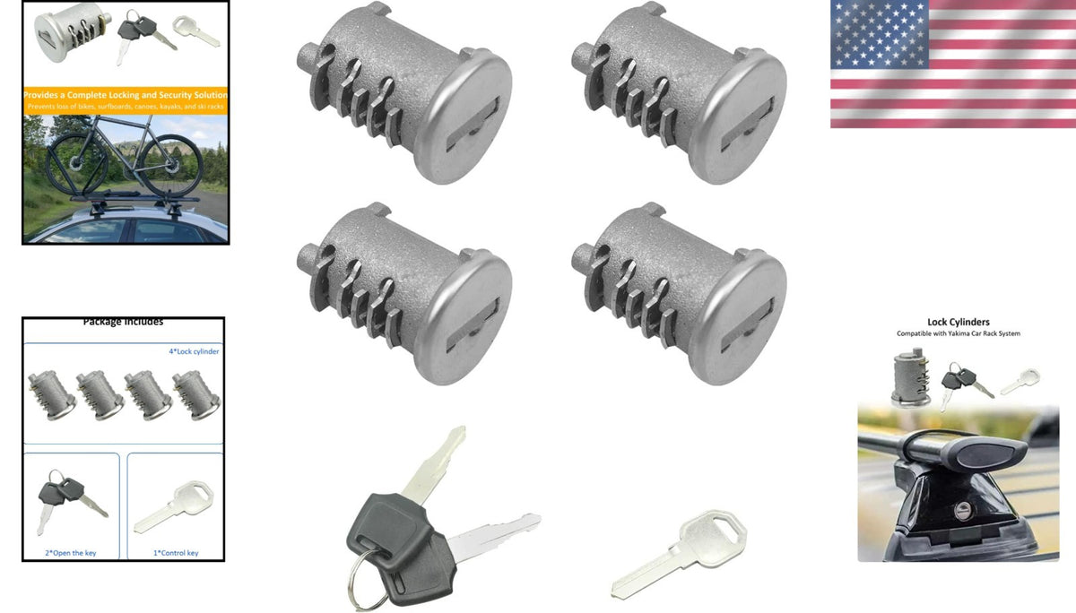 4 Pack Yakima SKS Lock Cores for Roof Racks Security & Easy Install