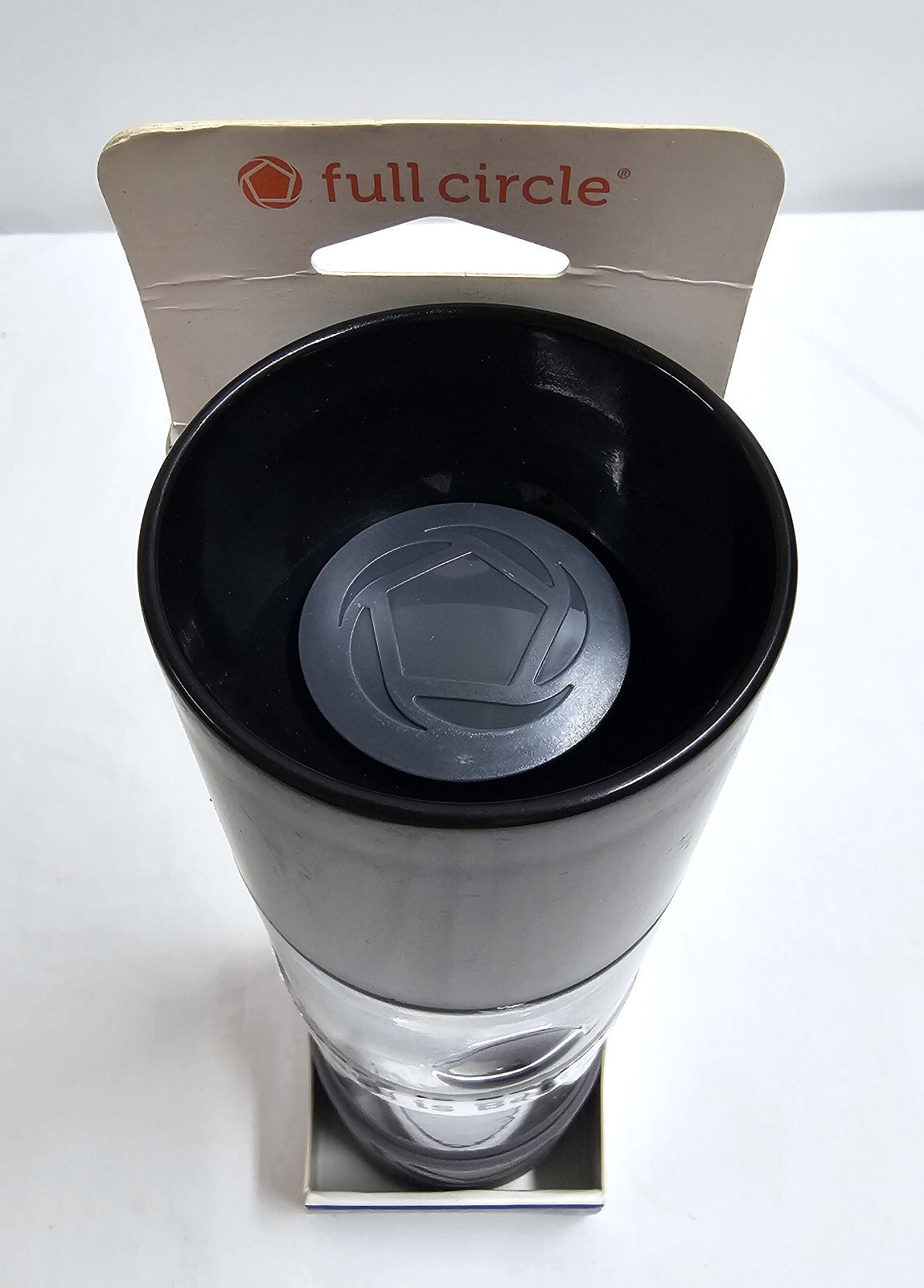 Full Circle 19oz Glass Water Bottle with One-Hand Twist Cap and Silicone Base