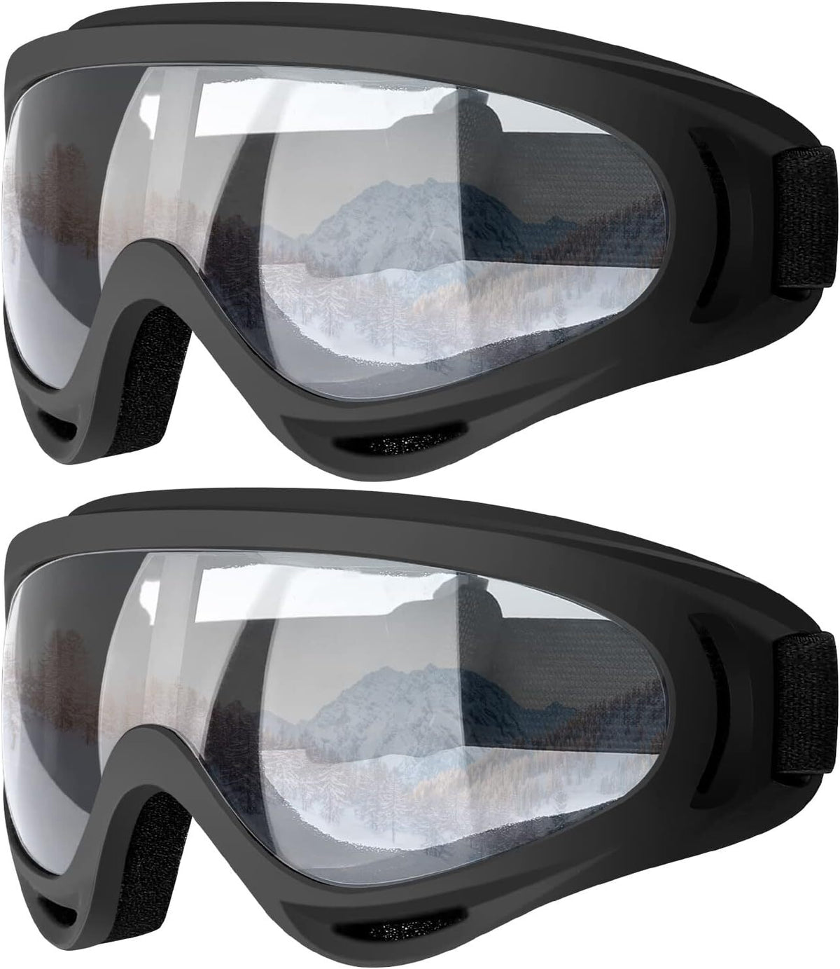 2Pcs Ski Goggles Snowboard Goggles Anti-Glare UV 400 Motorcycle Sunglasses Set