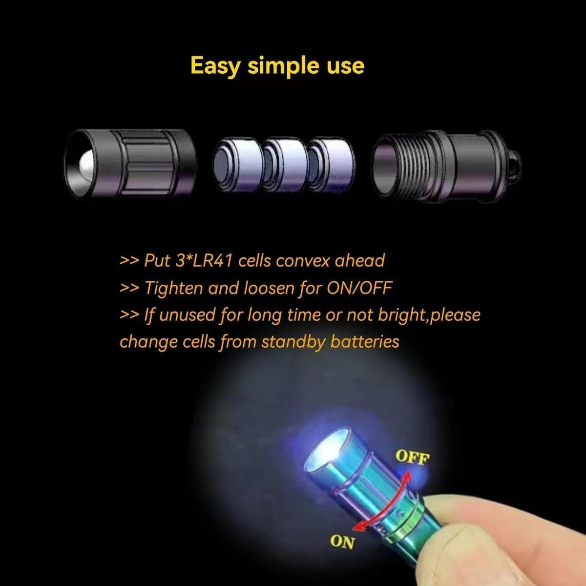 Mini LED Keychain Flashlight - Tiny Portable Safety Light 15 Lumens