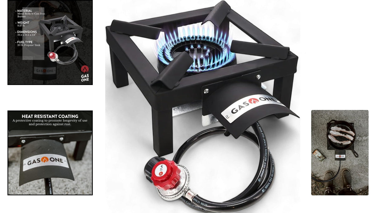 Portable Single Burner Propane Stove for Outdoor Cooking & Boils
