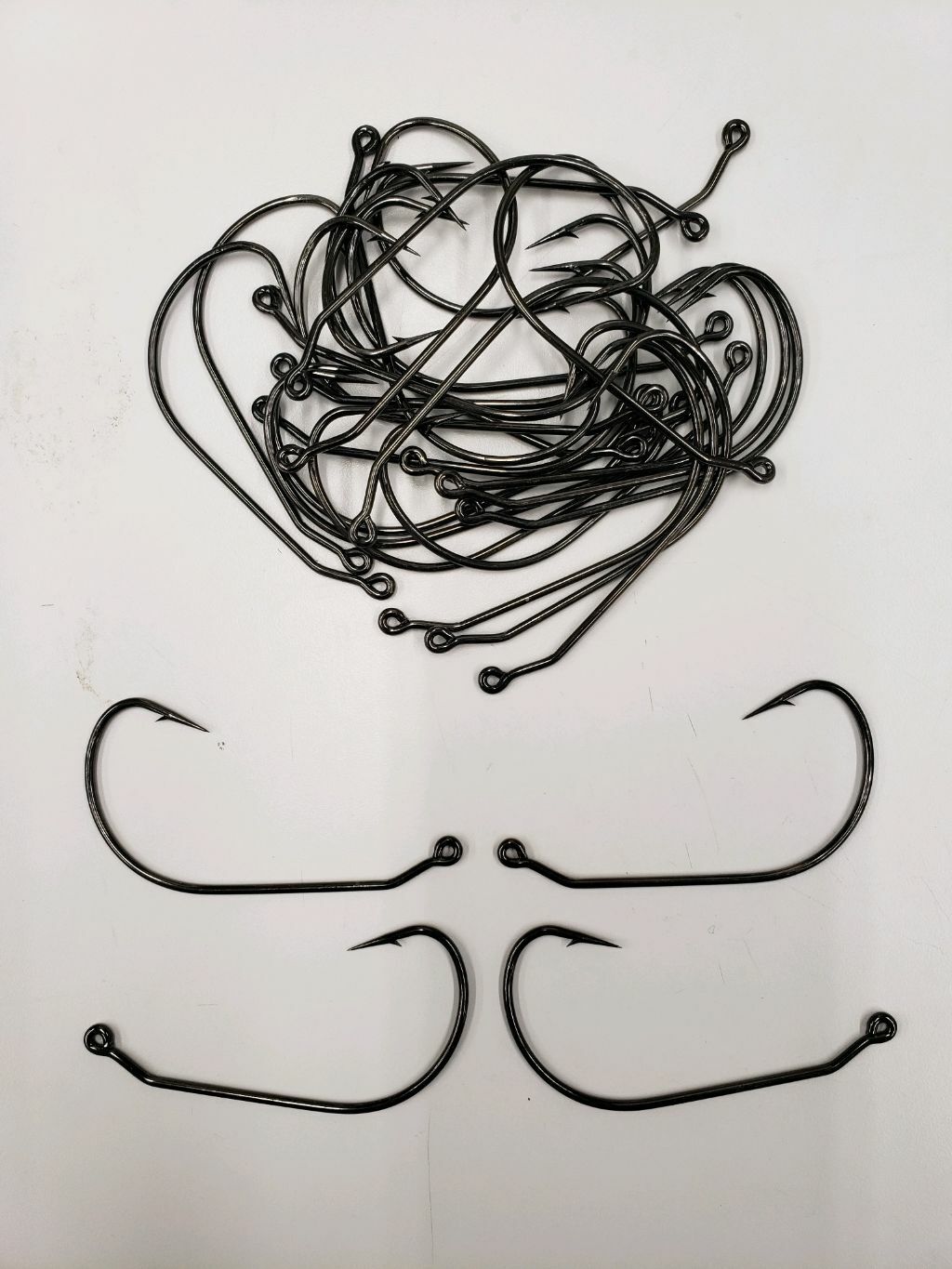 Fishing Hooks Bulk 10/0 Wide Gap Black Nickel Jigs – Mustad 25 Pack