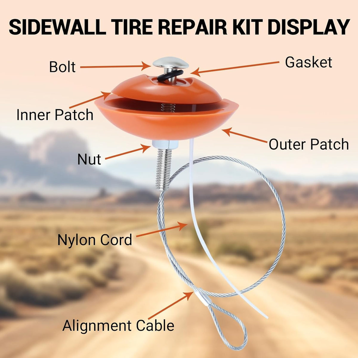 Sidewall Tire Repair Kit for Off-Road Vehicles - Portable Emergency Plug Set