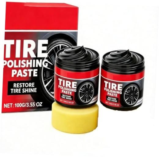 Car Tire Shine with Sponge - Glossy Tire Coating & Protection Paste