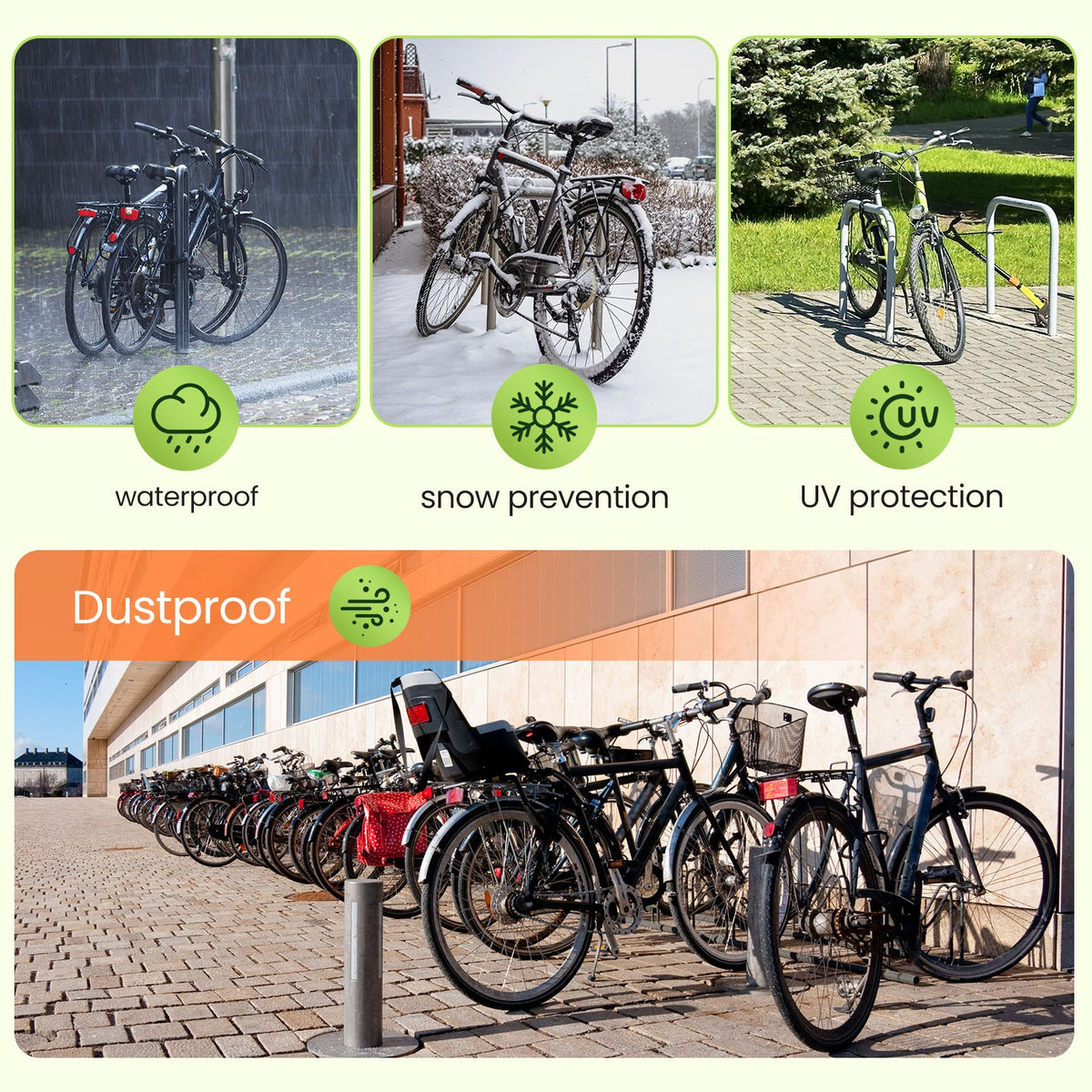 Heavy Duty Waterproof Mountain Bike Cover - Outdoor Bicycle Protector for 1 Bike