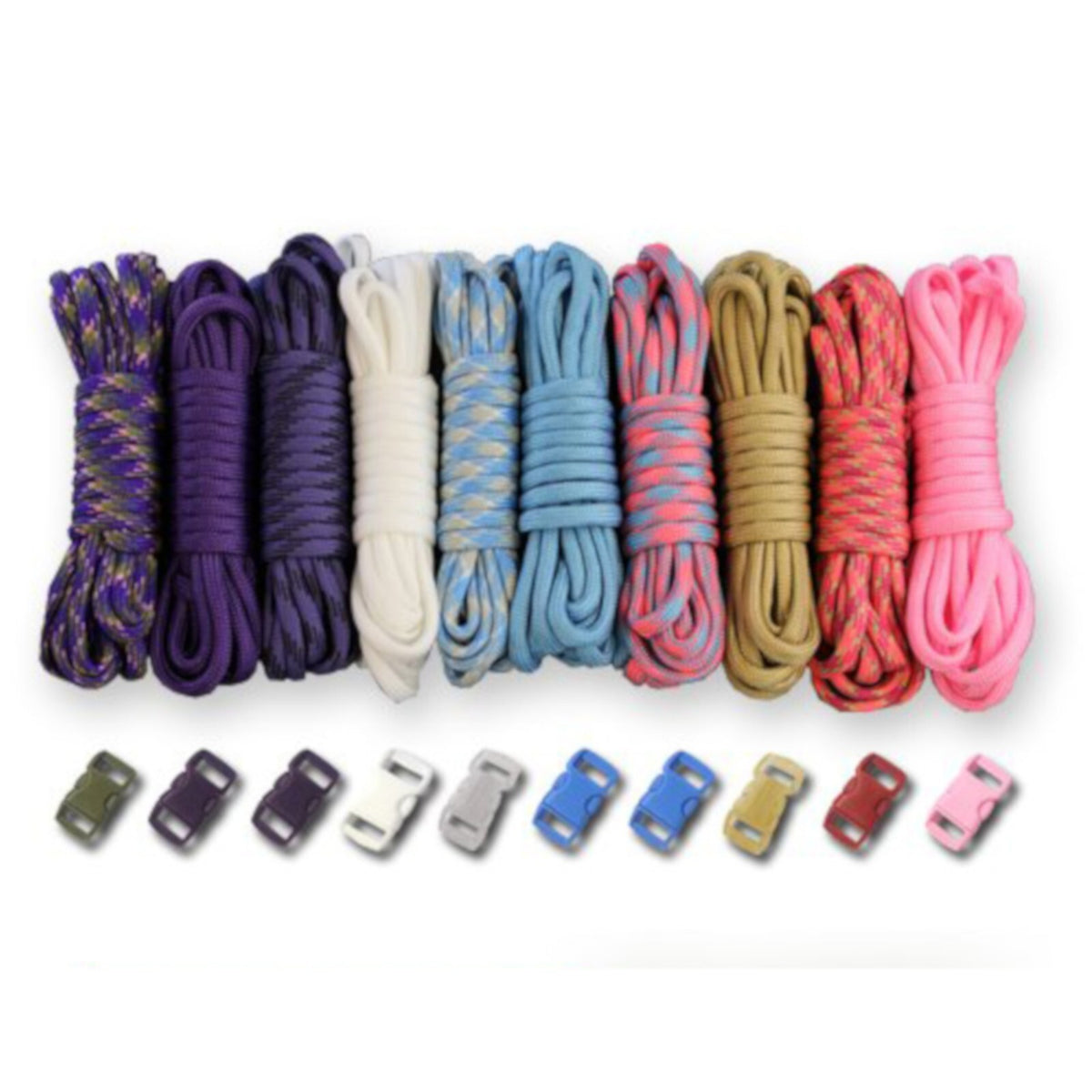 Paracord DIY Bracelet Kit with Buckles - 100 FT Paracord Crafting Set