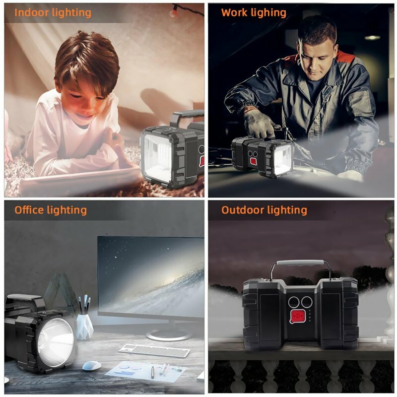 Rechargeable LED Searchlight Flashlight Portable Handheld Spotlight 100000LM