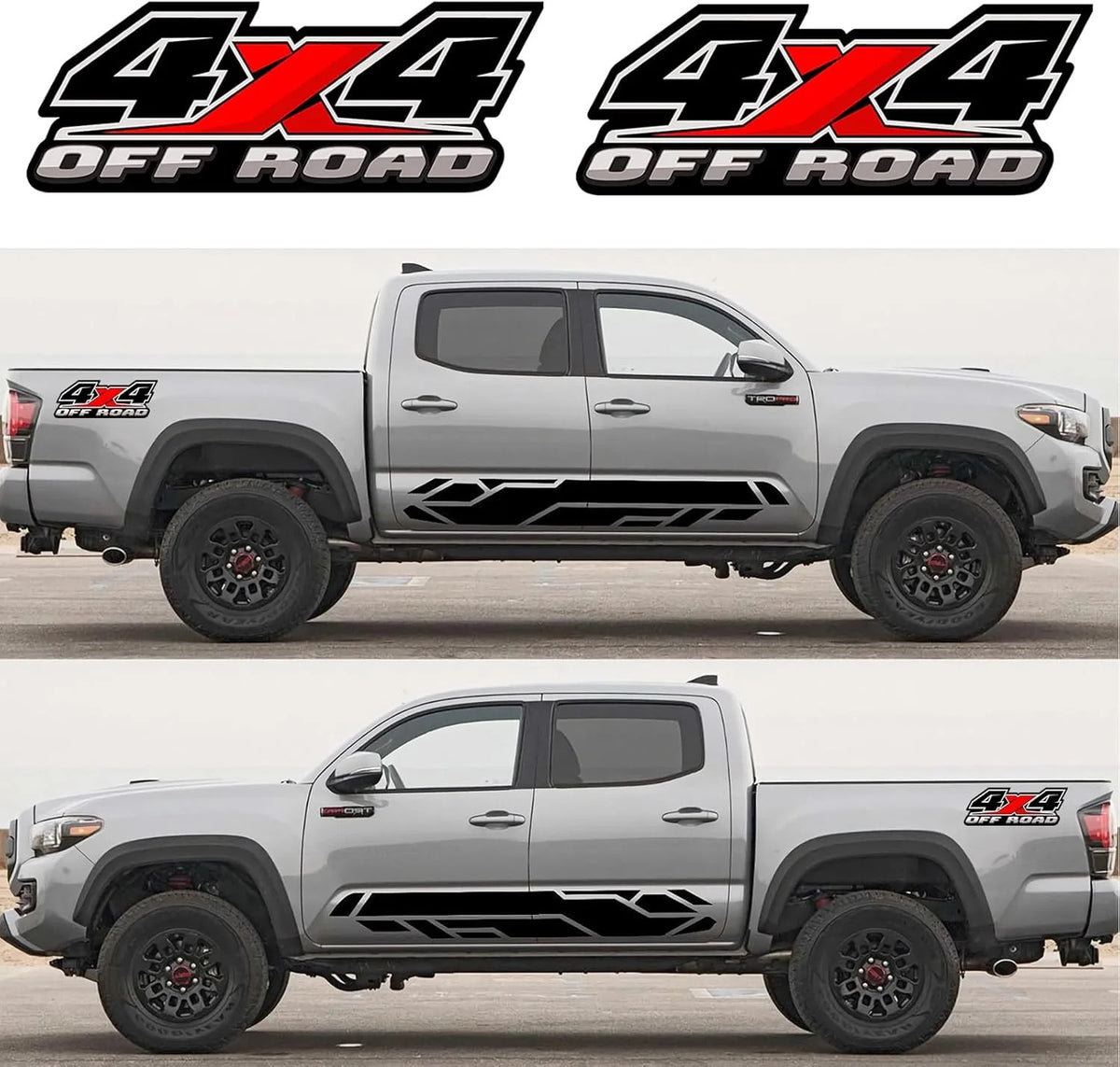 4X4 Offroad Decal Stickers Set - Waterproof Auto Emblem Replacements for Trucks