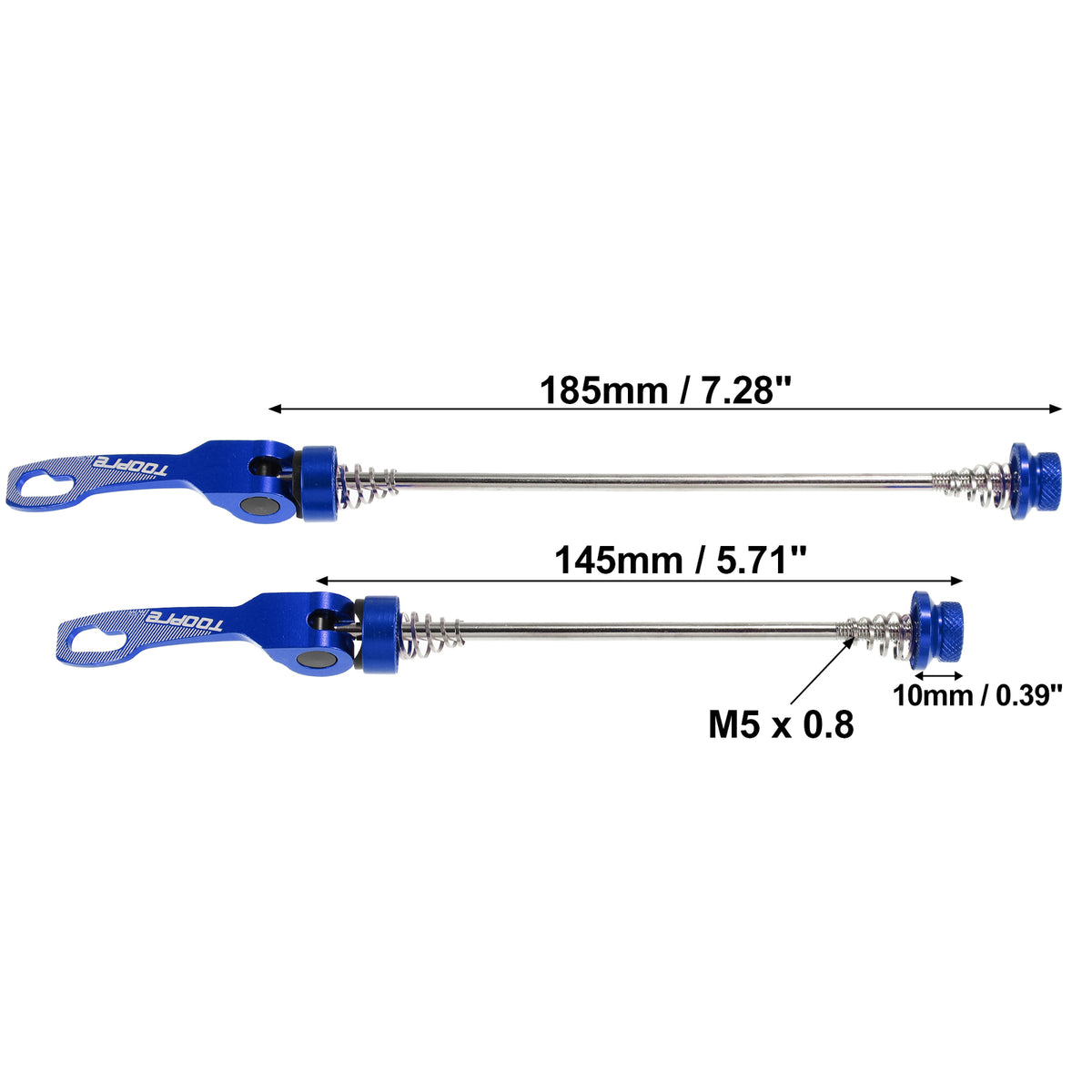 Bike Quick Release Axles Skewers Front & Rear Blue for MTB Wheels
