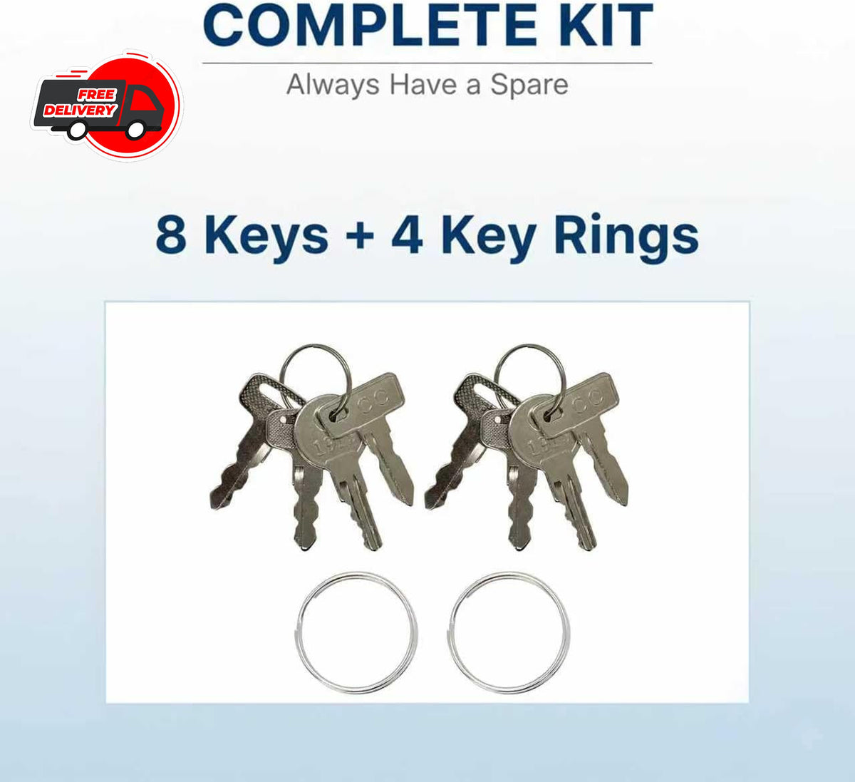 Golf Cart Key Set - 8 Replacement Keys for EZGO, Club Car, Yamaha