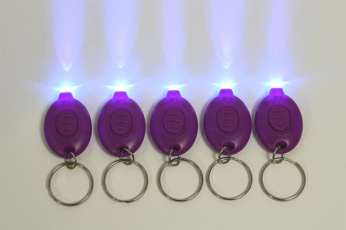 5 Pack UV Blacklight Mini Keychain Flashlights - Ultraviolet LED